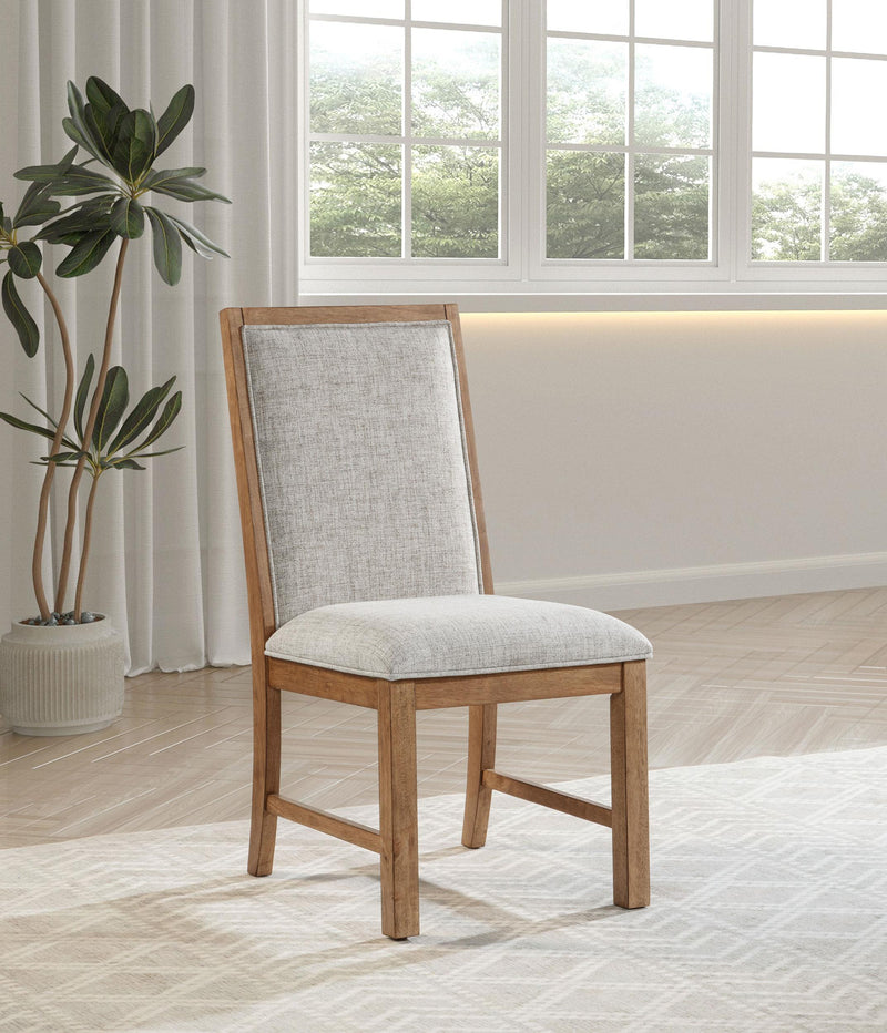 Bruner Upholstered Side Chair Natural Brown (Set of 2) - 109102