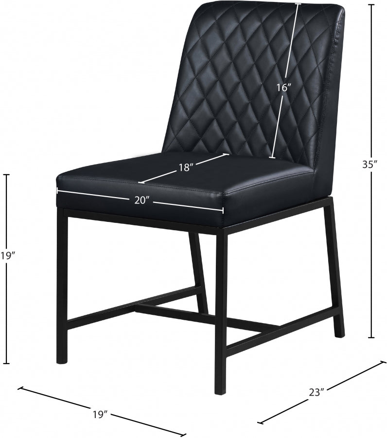 Bryce Vegan Leather Upholstered Dining Chair in Black, Set of 2 - 918Black-C