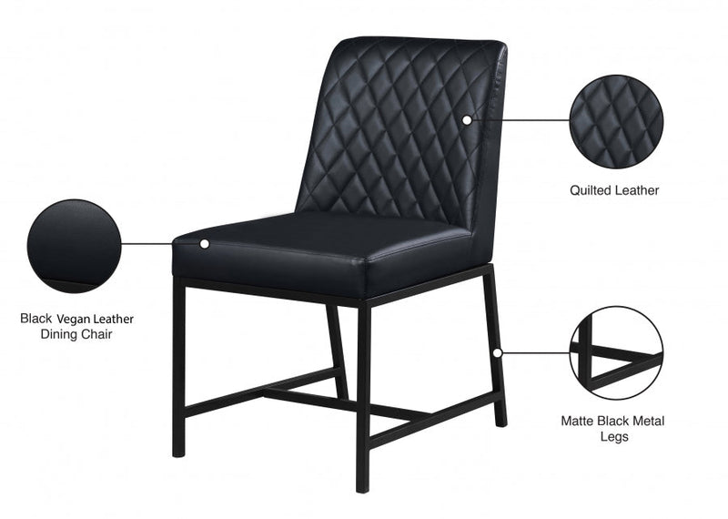 Bryce Vegan Leather Upholstered Dining Chair in Black, Set of 2 - 918Black-C