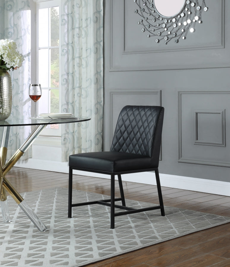 Bryce Vegan Leather Upholstered Dining Chair in Black, Set of 2 - 918Black-C