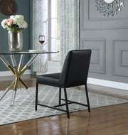 Bryce Vegan Leather Upholstered Dining Chair in Black, Set of 2 - 918Black-C