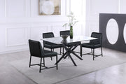 Bryce Vegan Leather Upholstered Dining Chair in Black, Set of 2 - 918Black-C