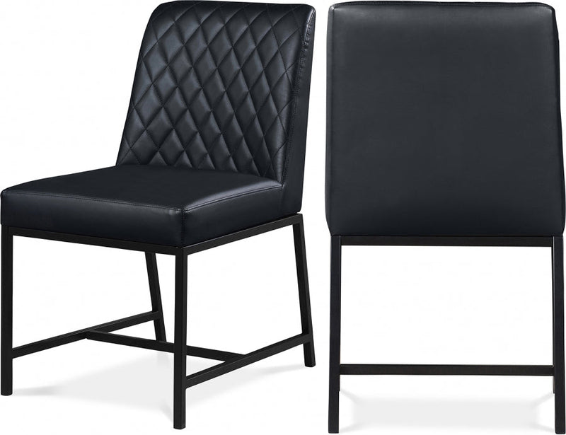 Bryce Vegan Leather Upholstered Dining Chair in Black, Set of 2 - 918Black-C