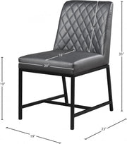 Bryce Vegan Leather Upholstered Dining Chair in Grey, Set of 2 - 918Grey-C
