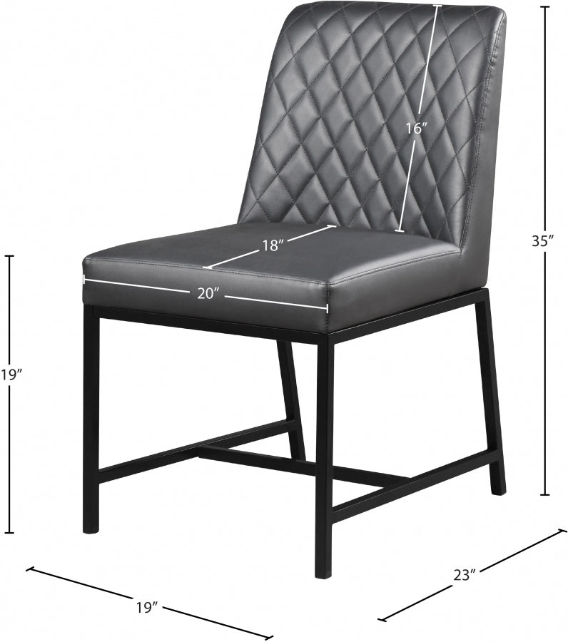 Bryce Vegan Leather Upholstered Dining Chair in Grey, Set of 2 - 918Grey-C