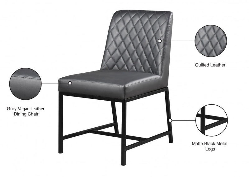 Bryce Vegan Leather Upholstered Dining Chair in Grey, Set of 2 - 918Grey-C
