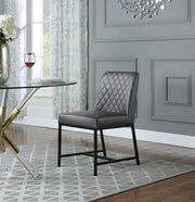 Bryce Vegan Leather Upholstered Dining Chair in Grey, Set of 2 - 918Grey-C