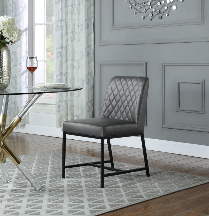 Bryce Vegan Leather Upholstered Dining Chair in Grey, Set of 2 - 918Grey-C