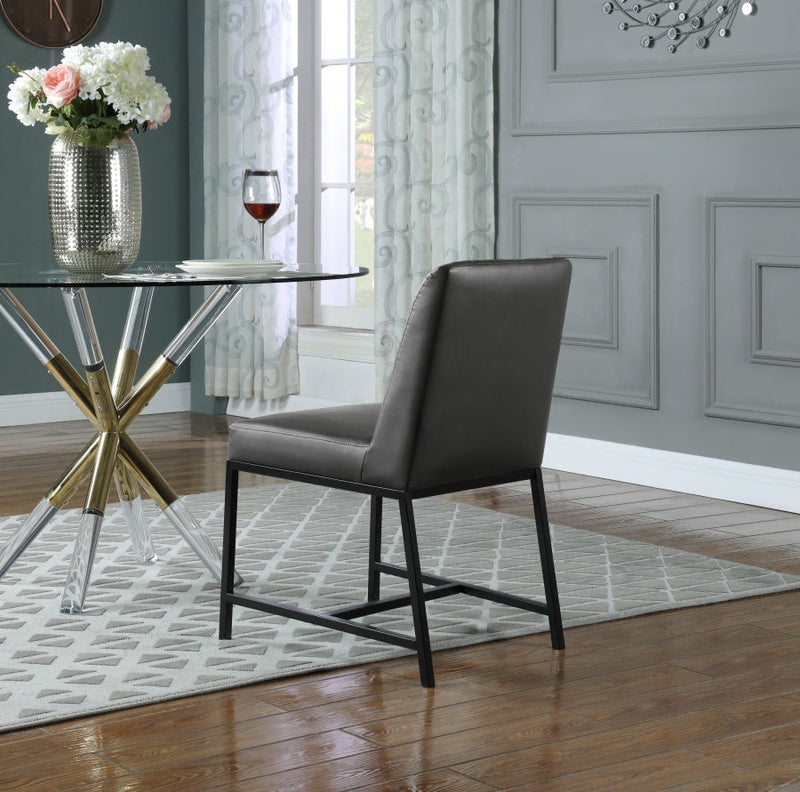 Bryce Vegan Leather Upholstered Dining Chair in Grey, Set of 2 - 918Grey-C