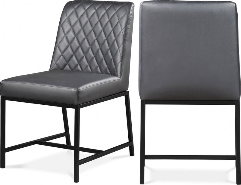 Bryce Vegan Leather Upholstered Dining Chair in Grey, Set of 2 - 918Grey-C
