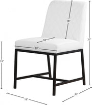 Bryce Vegan Leather Upholstered Dining Chair in White, Set of 2 - 918White-C