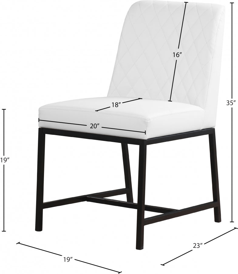 Bryce Vegan Leather Upholstered Dining Chair in White, Set of 2 - 918White-C