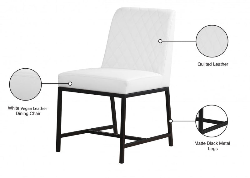 Bryce Vegan Leather Upholstered Dining Chair in White, Set of 2 - 918White-C