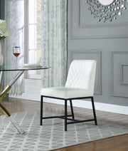 Bryce Vegan Leather Upholstered Dining Chair in White, Set of 2 - 918White-C