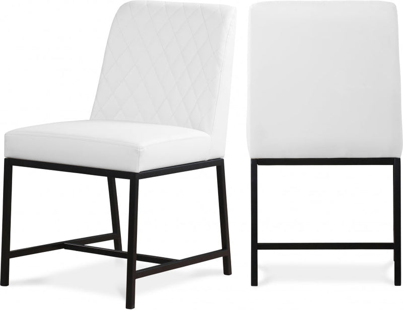 Bryce Vegan Leather Upholstered Dining Chair in White, Set of 2 - 918White-C