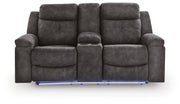 Brysonview Charcoal Reclining Loveseat with Console - 6360594