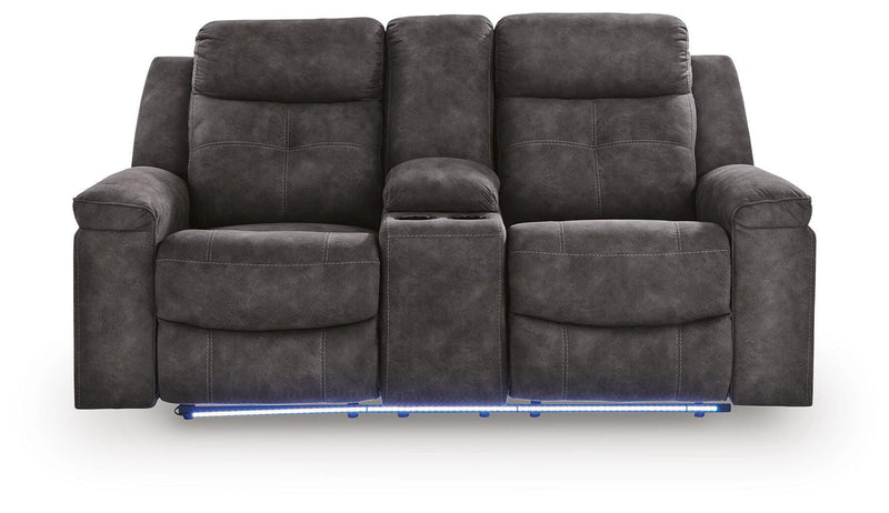 Brysonview Charcoal Reclining Loveseat with Console - 6360594