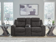 Brysonview Charcoal Reclining Loveseat with Console - 6360594
