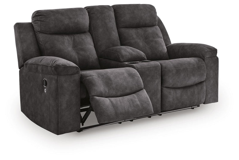 Brysonview Charcoal Reclining Loveseat with Console - 6360594