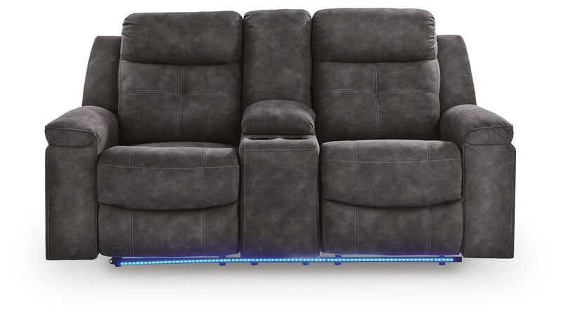 Brysonview Charcoal Reclining Loveseat with Console - 6360594