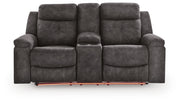 Brysonview Charcoal Reclining Loveseat with Console - 6360594