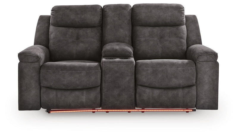 Brysonview Charcoal Reclining Loveseat with Console - 6360594