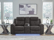 Brysonview Charcoal Reclining Loveseat with Console - 6360594