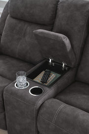 Brysonview Charcoal Reclining Loveseat with Console - 6360594