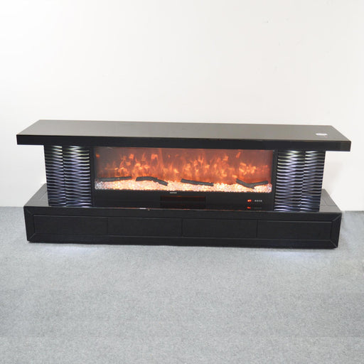 BTVS102 BLACK TV STAND FIREPLACE - 210000007813