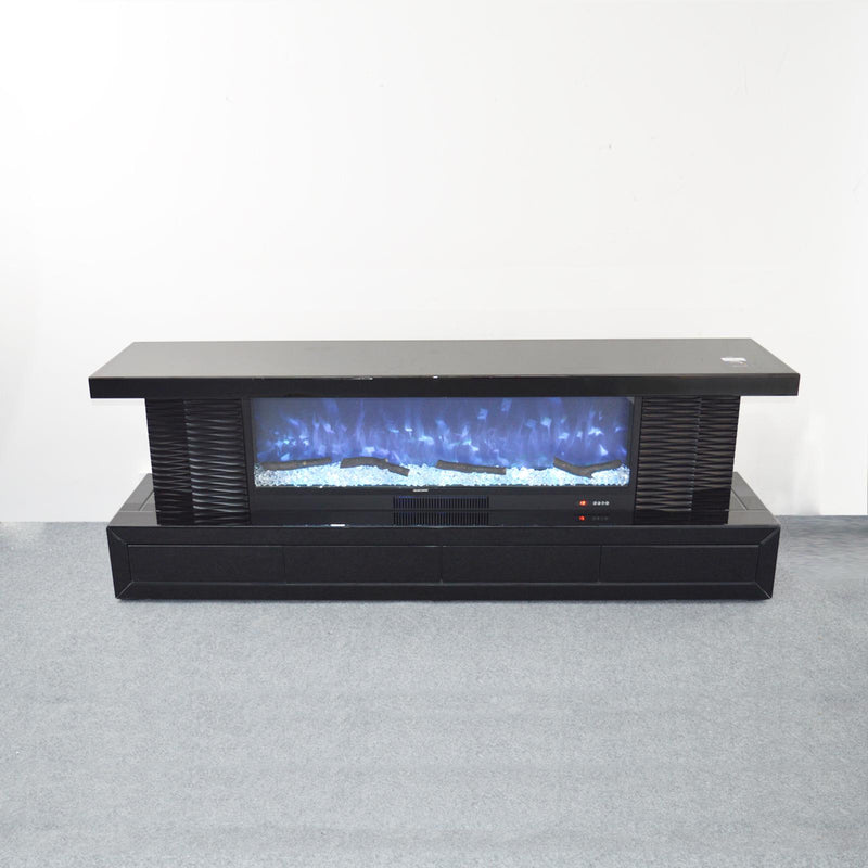 BTVS102 BLACK TV STAND FIREPLACE - 210000007813