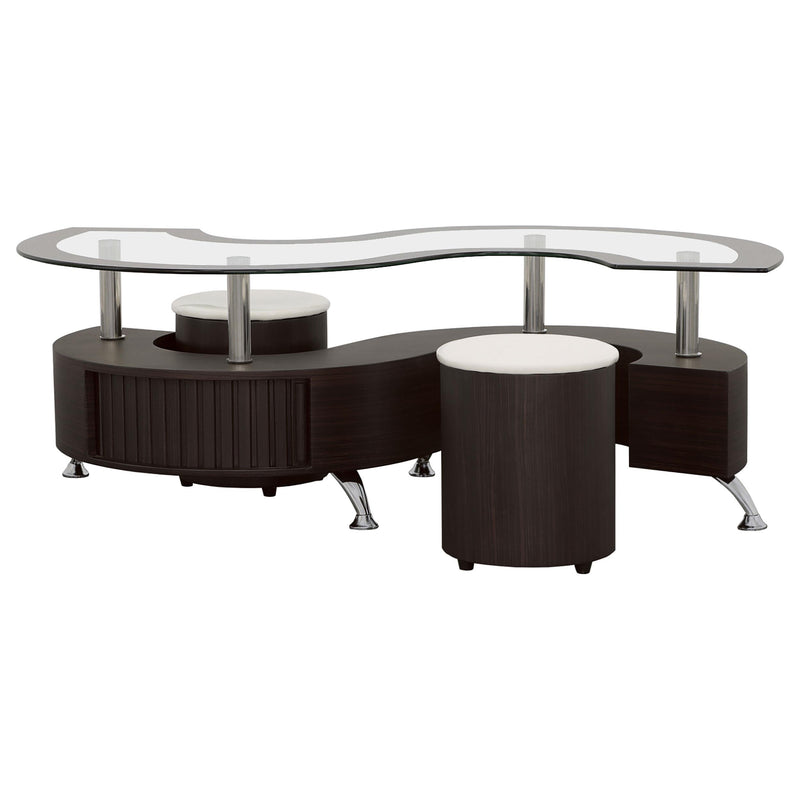 Buckley 3-piece Coffee Table and Stools Set Cappuccino - 720218