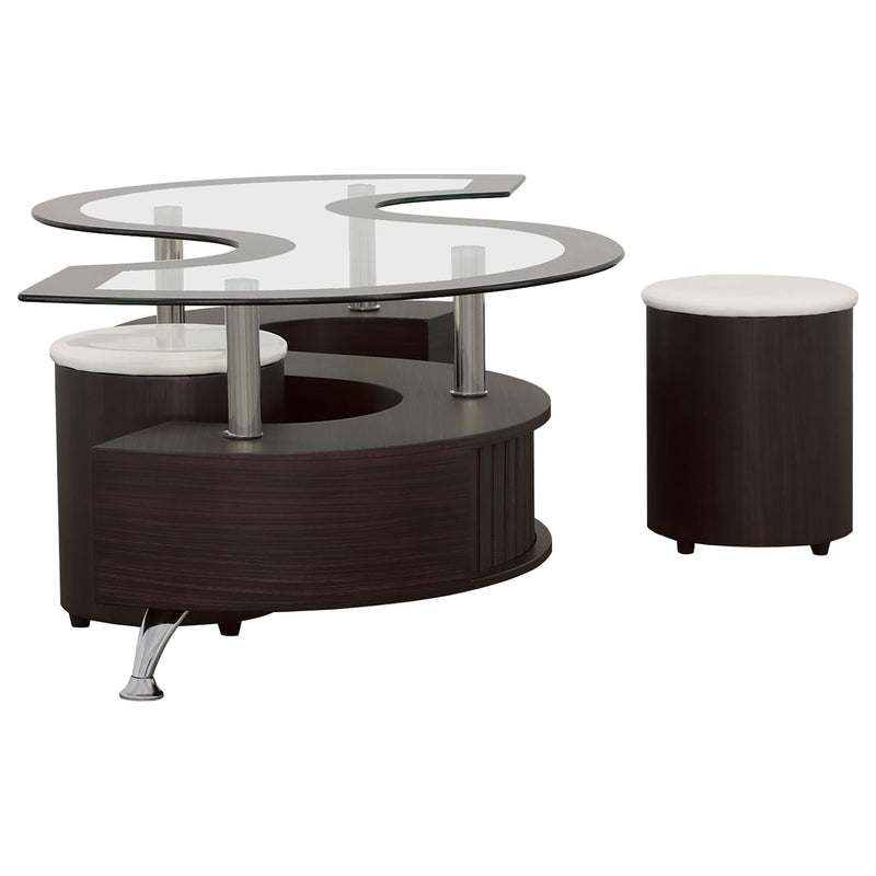 Buckley 3-piece Coffee Table and Stools Set Cappuccino - 720218