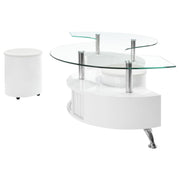 Buckley 3-piece Coffee Table and Stools Set White High Gloss - 703400