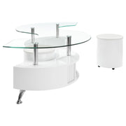 Buckley 3-piece Coffee Table and Stools Set White High Gloss - 703400
