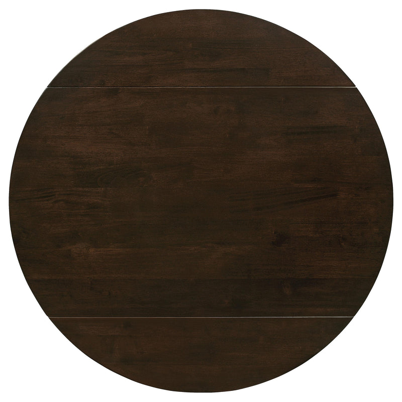 Bucknell 3-piece Round Drop Leaf Dining Table Set Cappuccino - 130005