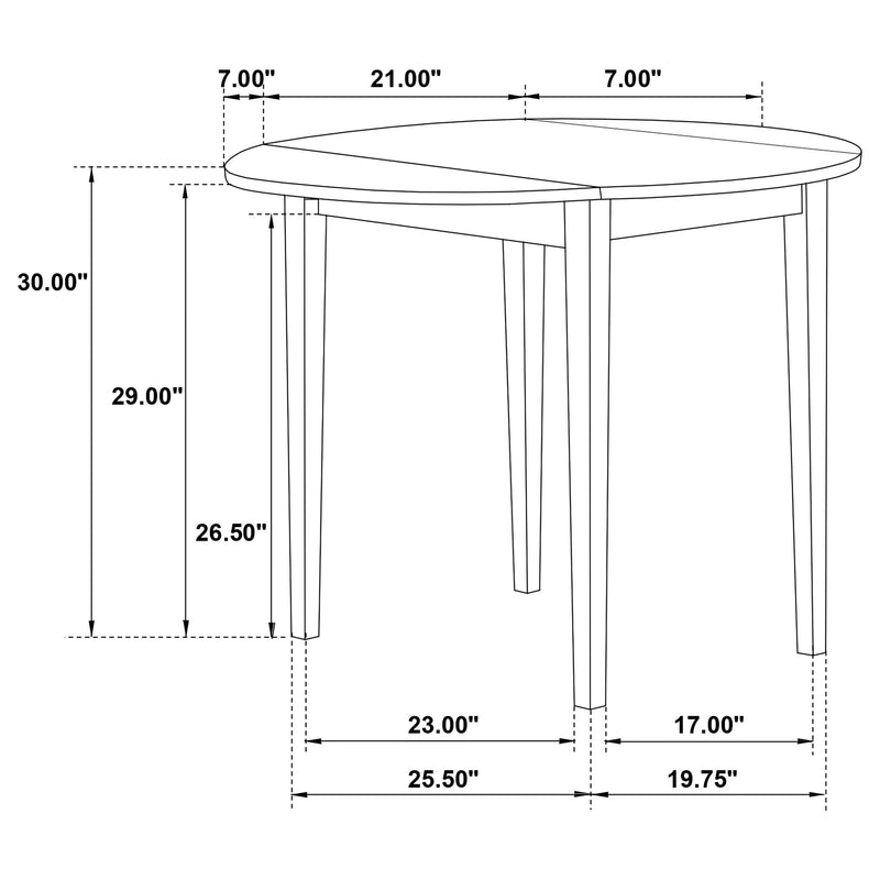 Bucknell 3-piece Round Drop Leaf Dining Table Set Natural - 130006