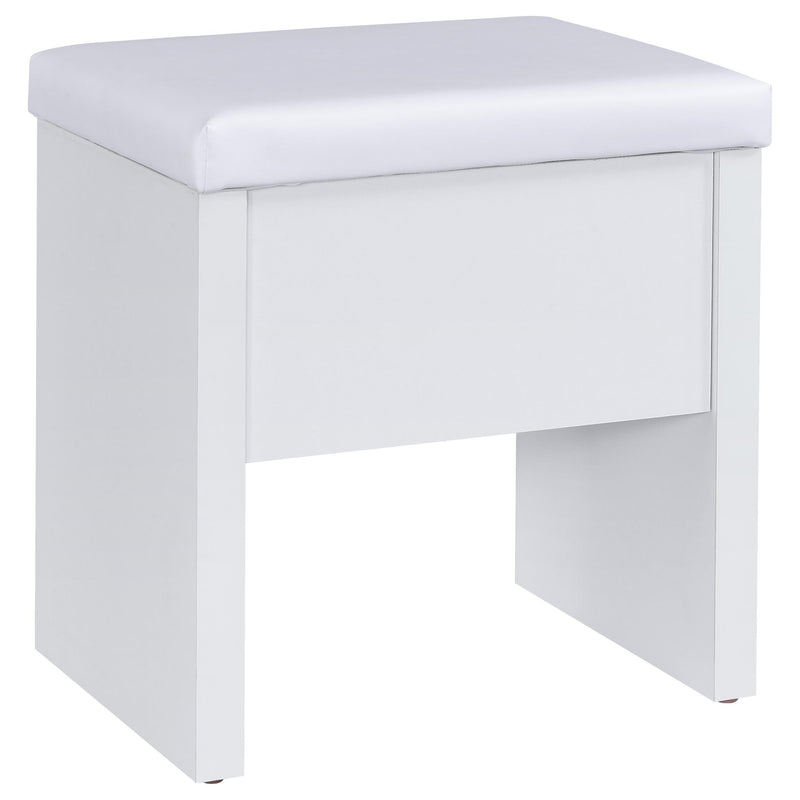 Bunbury Makeup Vanity Table Set Storage Mirror and Stool White - 930280