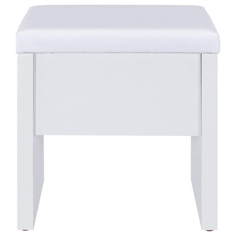 Bunbury Makeup Vanity Table Set Storage Mirror and Stool White - 930280