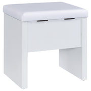 Bunbury Makeup Vanity Table Set Storage Mirror and Stool White - 930280
