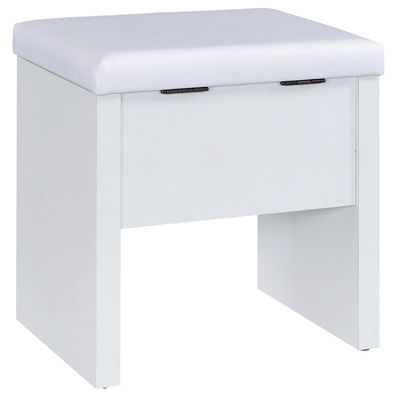 Bunbury Makeup Vanity Table Set Storage Mirror and Stool White - 930280