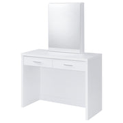 Bunbury Makeup Vanity Table Set Storage Mirror and Stool White - 930280