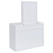 Bunbury Makeup Vanity Table Set Storage Mirror and Stool White - 930280