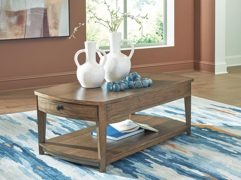 Burkbyer Brown Coffee Table - T513-1