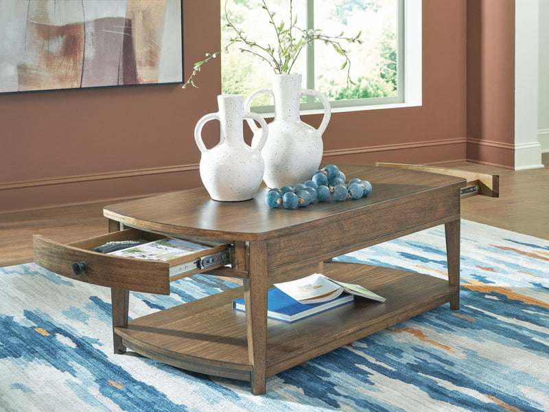 Burkbyer Brown Coffee Table - T513-1