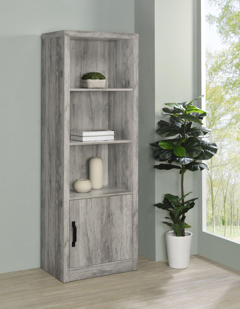 Burke 4-shelf Engineered Wood Media Tower Grey Driftwood - 707726