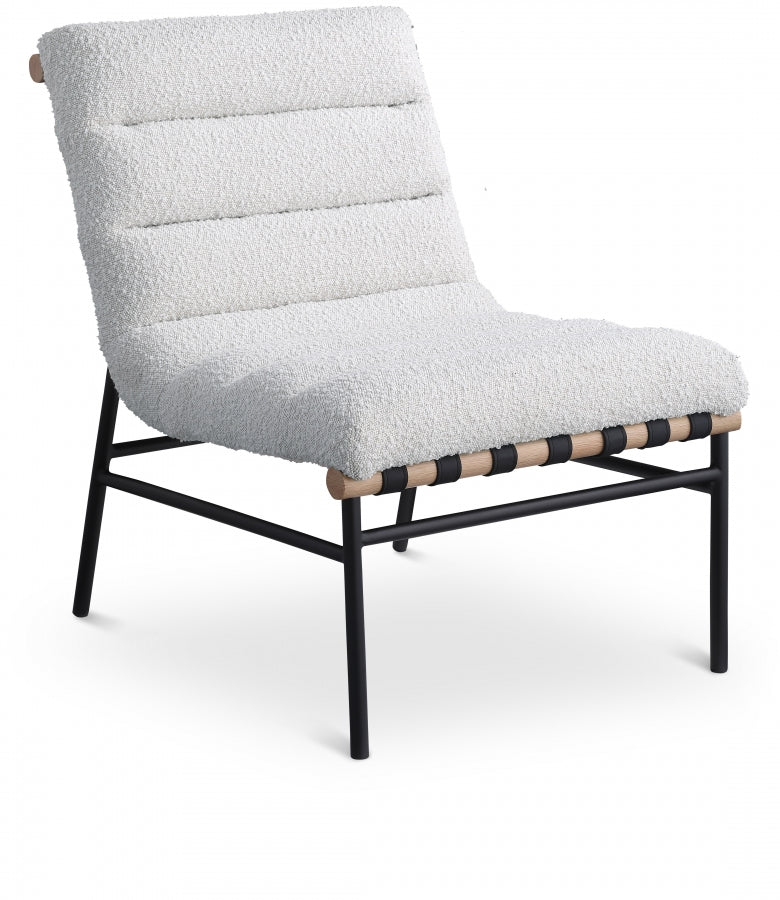 Burke Boucle Fabric Upholstered Accent Chair in Cream - 411Cream