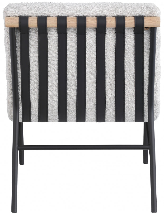 Burke Boucle Fabric Upholstered Accent Chair in Cream - 411Cream