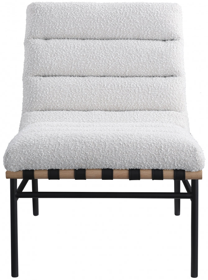Burke Boucle Fabric Upholstered Accent Chair in Cream - 411Cream