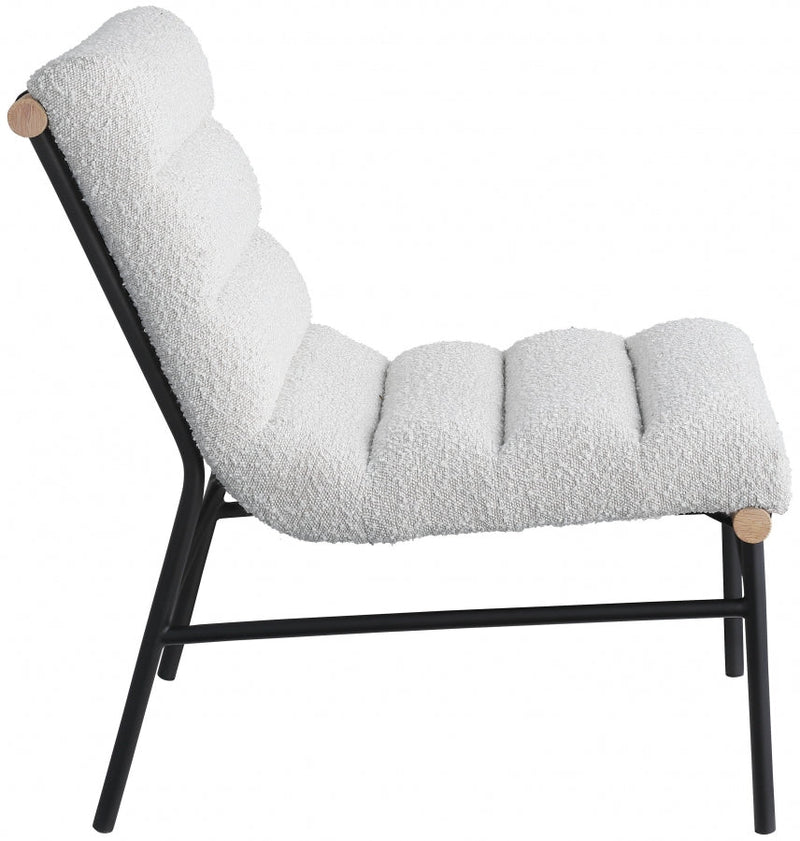 Burke Boucle Fabric Upholstered Accent Chair in Cream - 411Cream