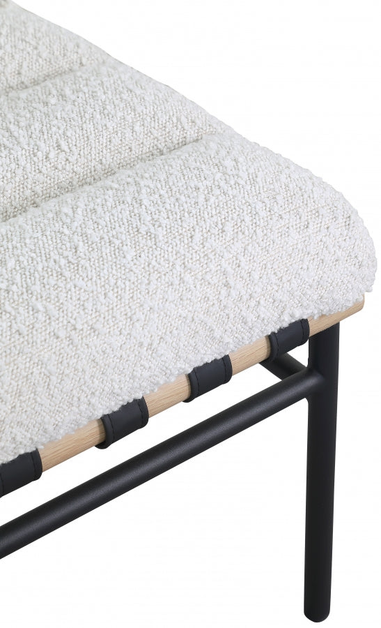 Burke Boucle Fabric Upholstered Accent Chair in Cream - 411Cream